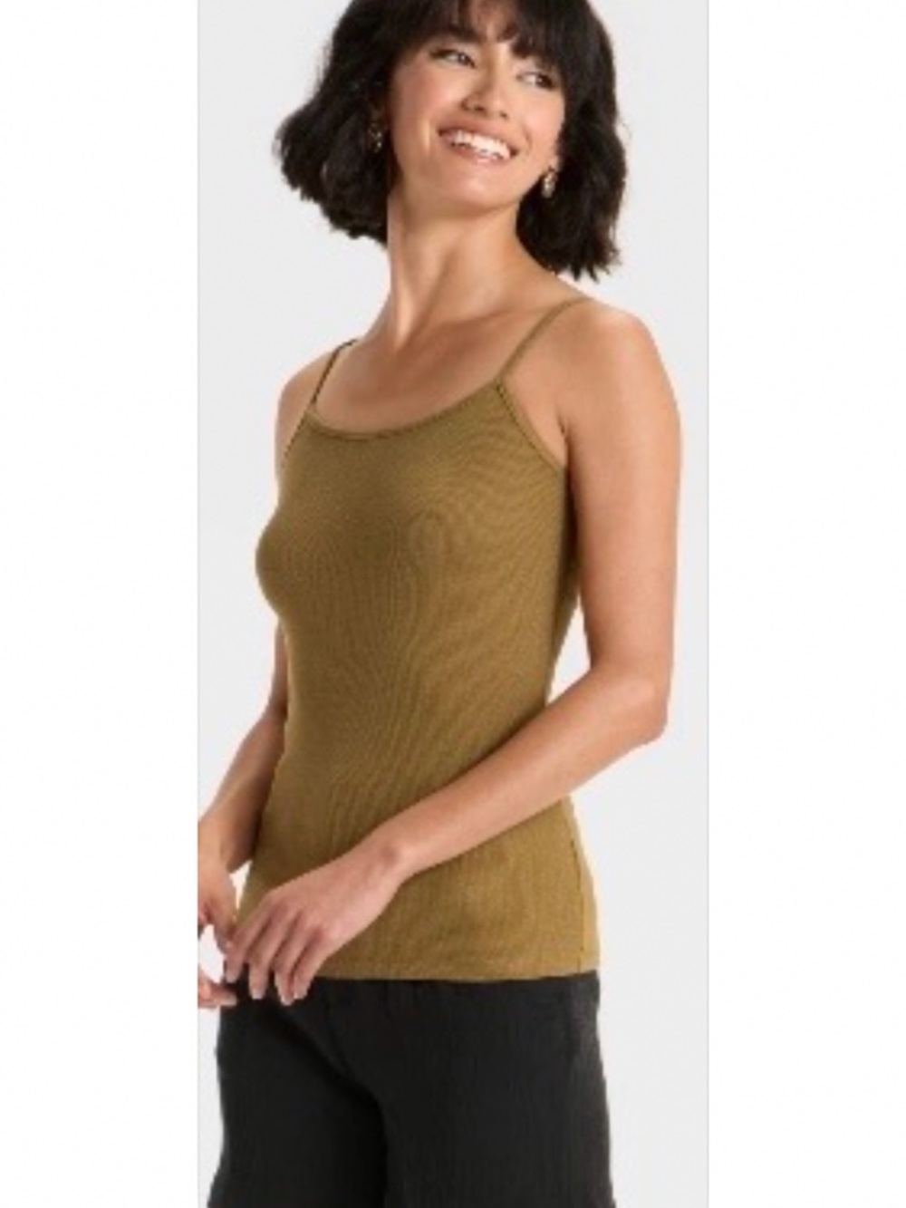 Women’s Slim Fit Ribbed Cami -a New Day Brown XS